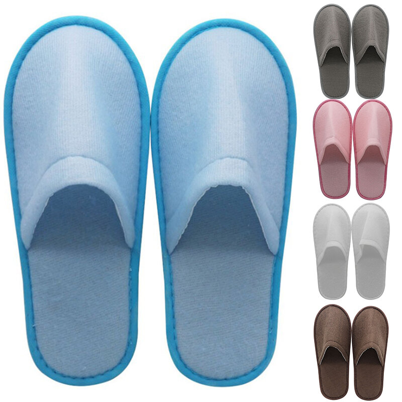 Women Men Disposable Slippers Portable Folding Travel Slipper Party Home Guest Indoor Slippers Unisex Soild Closed Toe Shoes