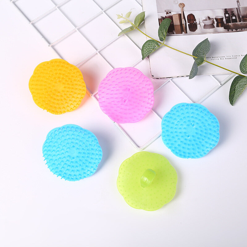 Color Mini Silicone Massage Shampoo Brush Scalp Massager Portable Hairdressing Comb Pocket Comb Shampoo Artifact Styling Comb