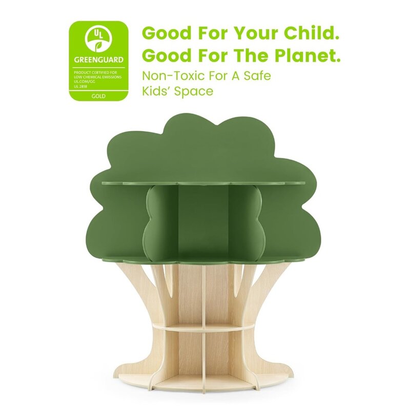 Rak penyimpanan rak buku hijau pakis/dibuat alami rak buku pohon rak bookcase-greenguard emas bersertifikat kabinet pajangan furnitur