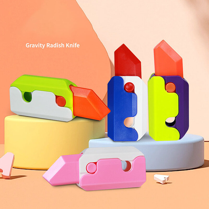 Гравитационный куб с 3D-принтом для взрослых, маленький редис, морковь, мини-модель, подвесная игрушка для декомпрессии