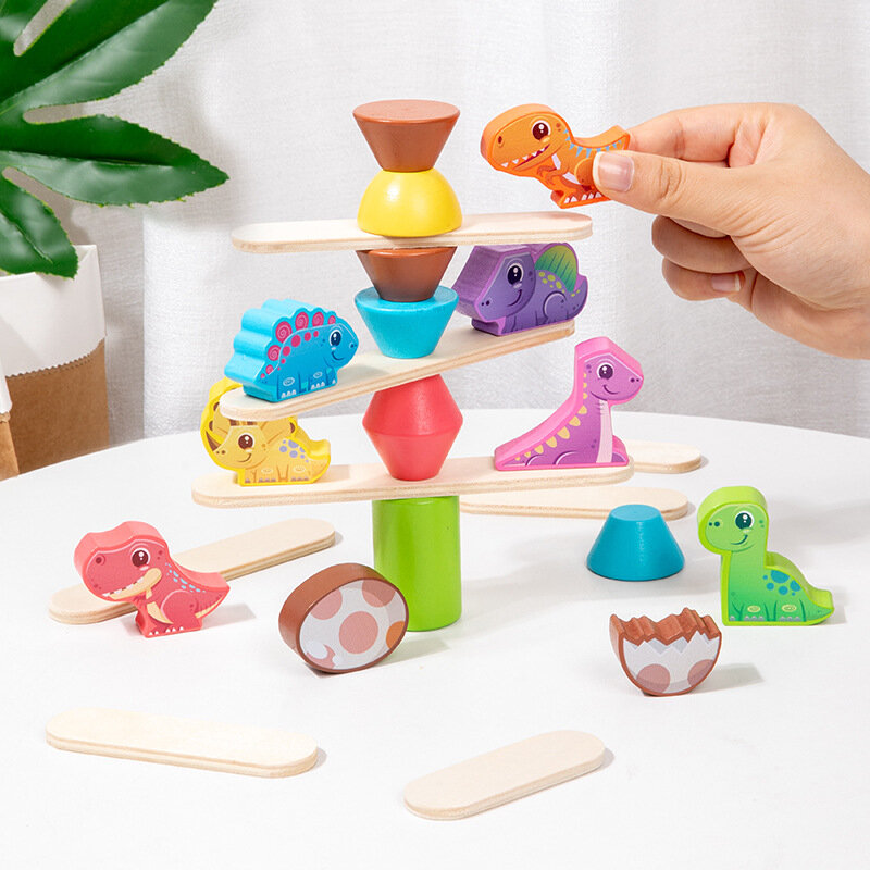 Animal Stackers Building Blocks for Children, Learning Toys, Dinosaur Consumption, Balance Beam, Coordenação Mão-Olho, Educação Infantil