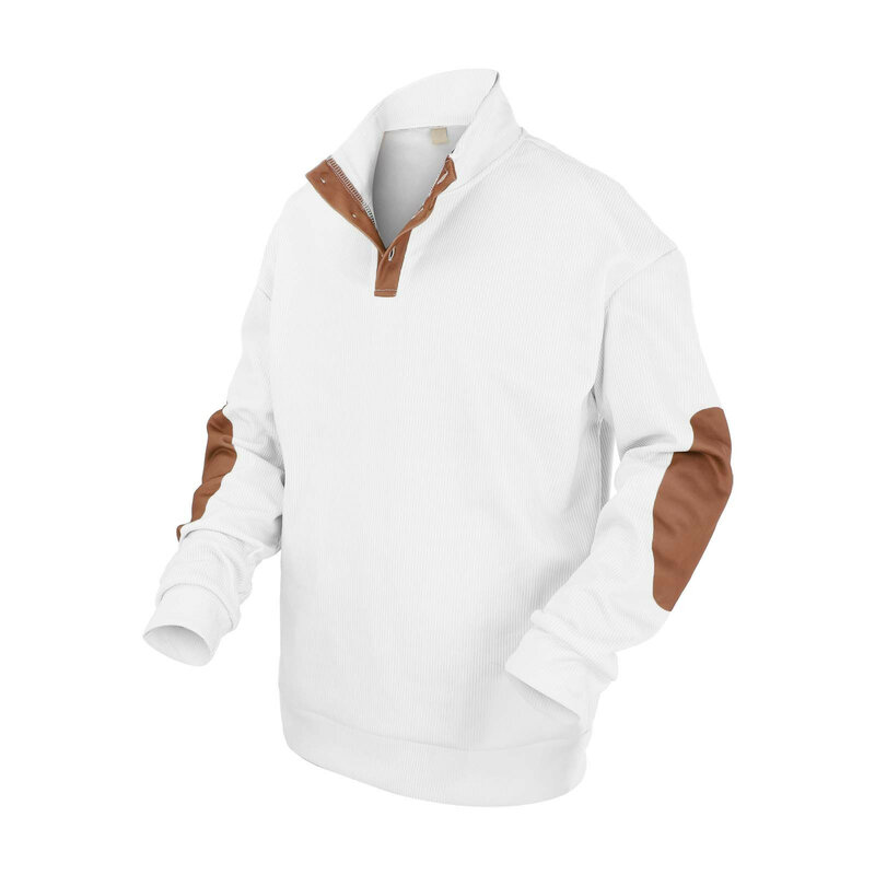 Sudadera con botones para hombre, jersey de Color sólido, chaqueta Vintage Simple, sudadera de gran tamaño para hombre, ropa de alta calidad, invierno, 2023