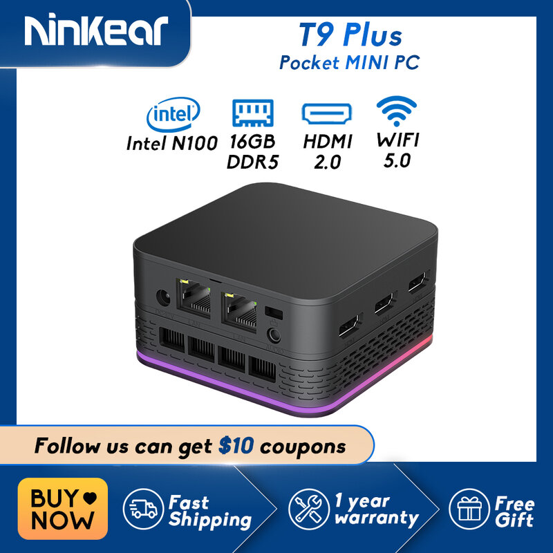 كمبيوتر Ninkear-T9 Plus صغير ، ويندوز 11 ، إنتل N100 ، 16GB DDR5 ، 512GB SSD ، واي فاي 5.0 ، كمبيوتر محمول الأعمال المكتبي ، كمبيوتر ، كمبيوتر محمول