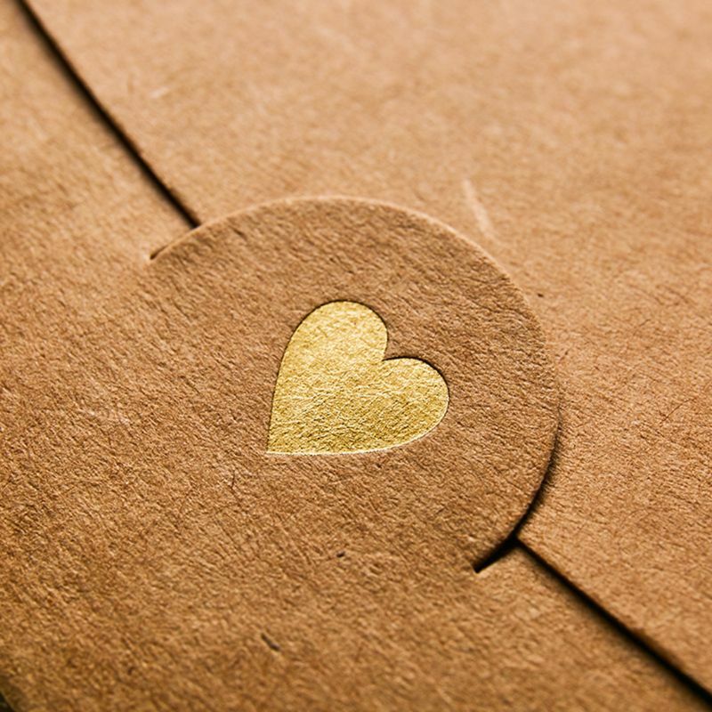 Y1UB 10 Stück leere Mini-Herz-Retro-Papierumschläge für Hochzeitsfeier-Einladungen, F