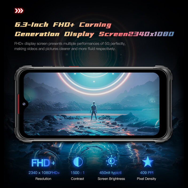 HOTWAV Cyber 7 5G Smartphone Global Version 6.3" FHD FCC 8GB 128GB 8280mAh 20MP Night Vision Android 48MP Camera NFC Waterproof