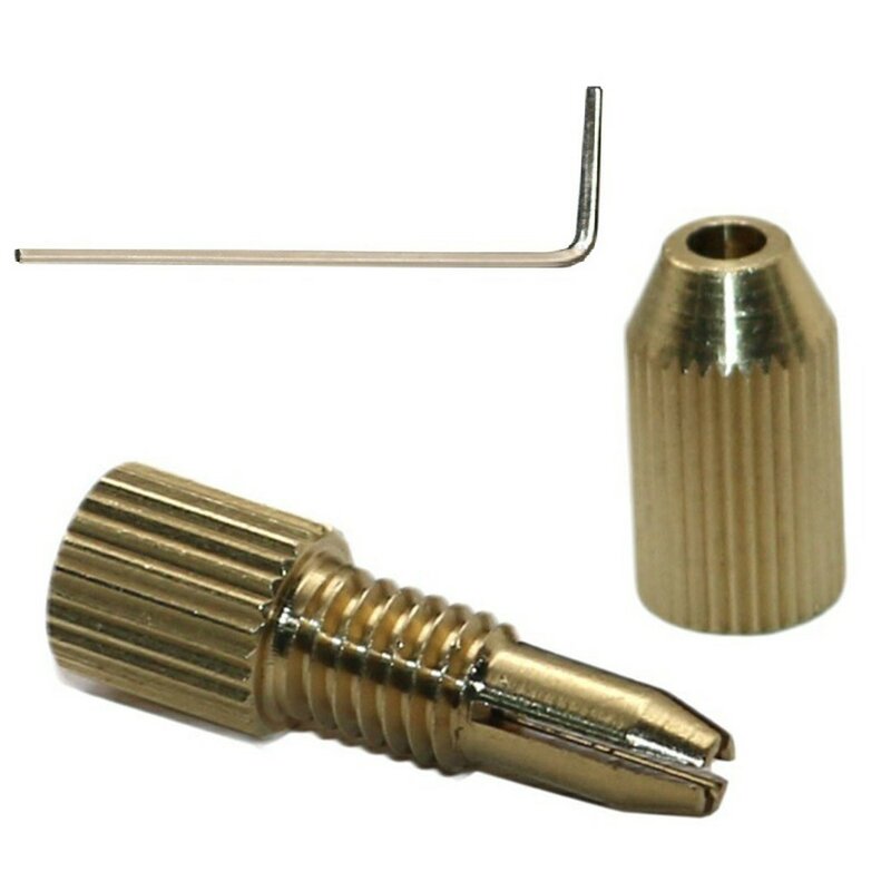 Portabrocas de 2,35mm, accesorio de abrazadera de eje de Motor eléctrico de latón de 25x8mm, 0,8mm-1,5mm, microbroca con llave pequeña