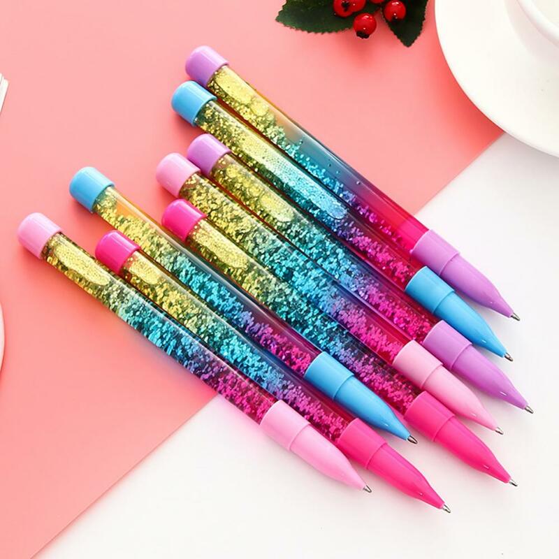 Glitter Sequins Handle School Office Stationery 0.5mm Blue Ink Ball Pen Student