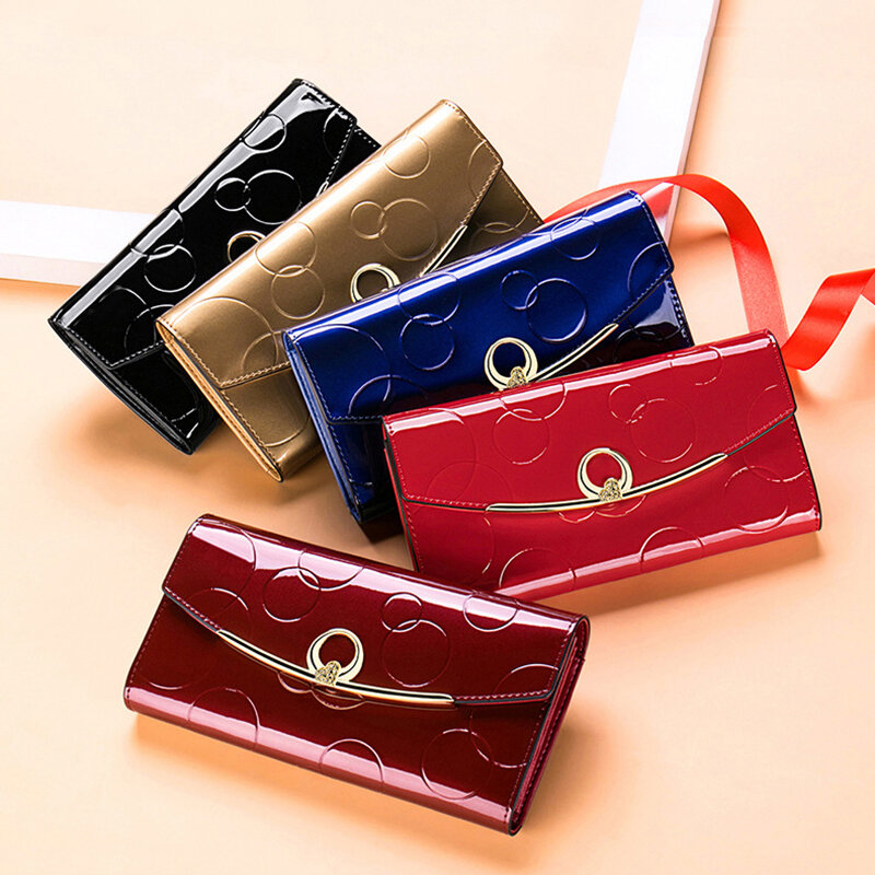 Womens Wallets Carteras Para Mujer Long Purse for Women with Cell Phone Pocket Luxury Designer Leather Wallet RFID Protect