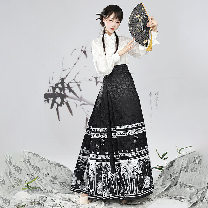ชุดฮันฟุแขนยาวสำหรับผู้หญิงชุดคอสเพลย์ชุด Hanfu สำหรับผู้หญิงแบบปรับปรุงราชวงศ์ฮั่นฝูใหม่สไตล์จีน