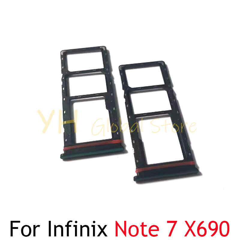Infinix 노트 7 X690 X690B/노트 7 라이트 X656 X652 SIM 카드 슬롯 트레이 거치대 SIM 카드 수리 부품