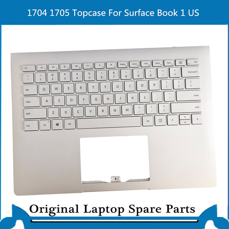 Original 13.5" For Microsoft Surface Book 1 Top Case Keyboard Palmrest Cover With Backlight 1704 1705 US