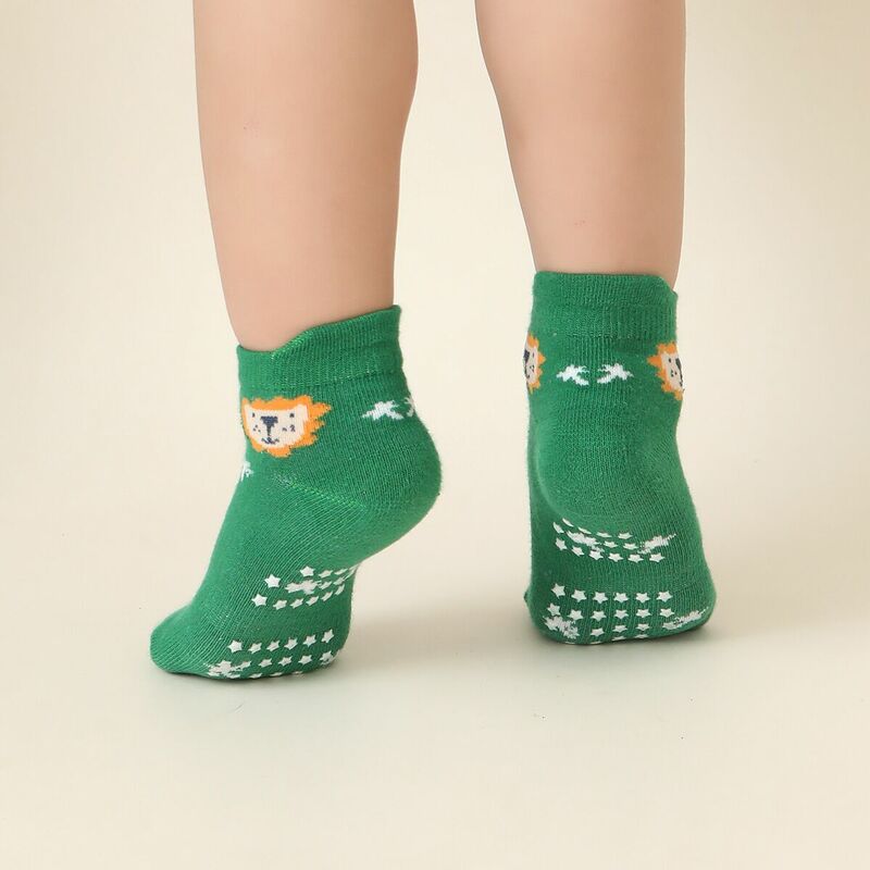 5 пар/партия, детские носки хлопковые носки-тапочки короткие нескользящие носки для мальчиков