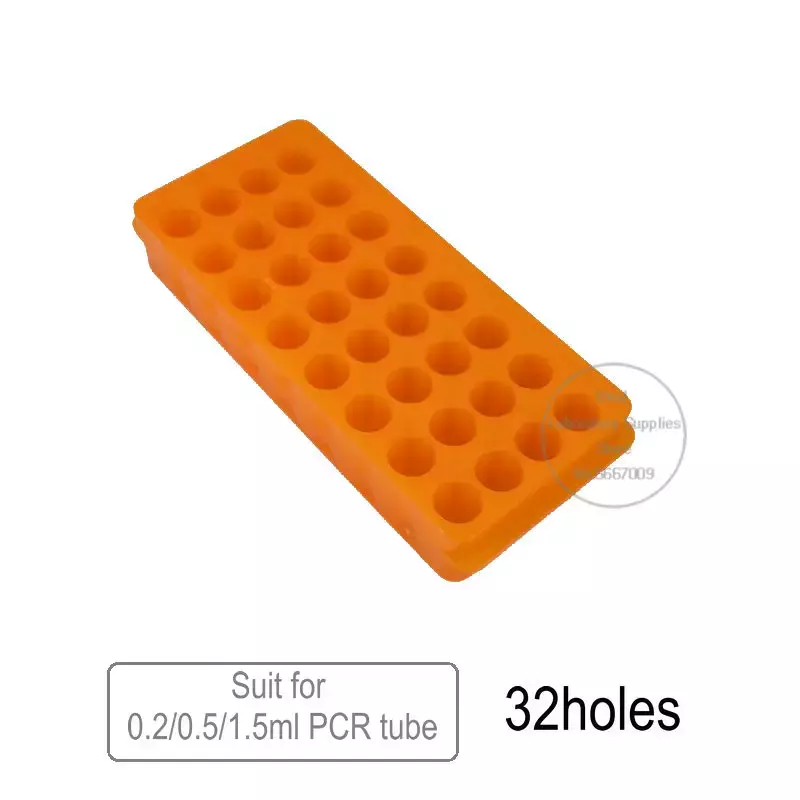 Rak tabung sentrifugal plastik Lab 1pcs, dengan 24/32/48/60/80/96 lubang untuk 0.5/1.5/2ml tabung PCR sisi ganda yang digunakan