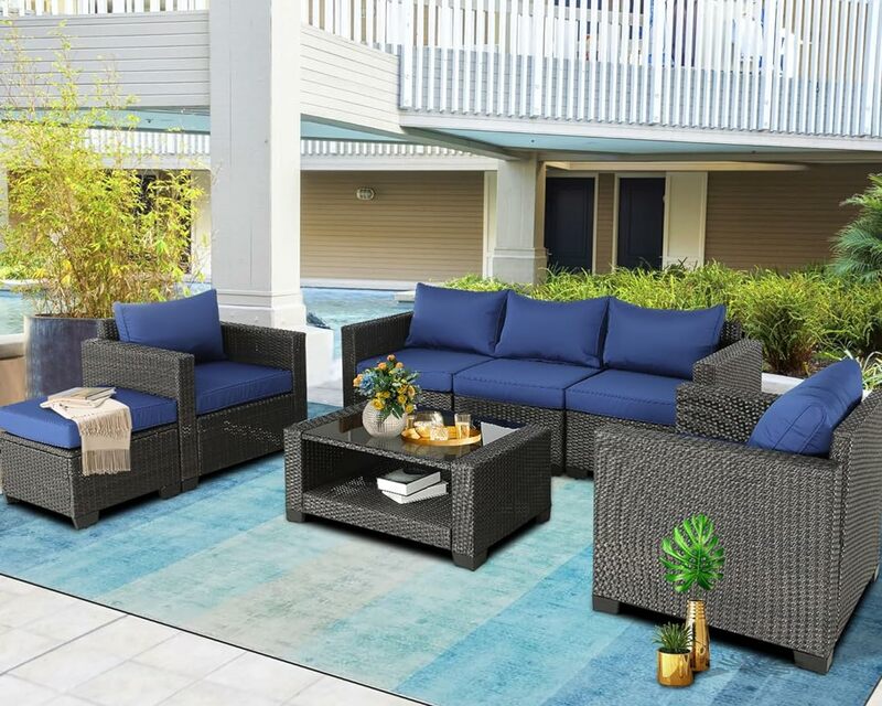 Furniture Sets Conversation Sets Balcony Furniture Outdoor Sectional for Outdoor Indoor Backyard Lawn Garden Porch Poolside