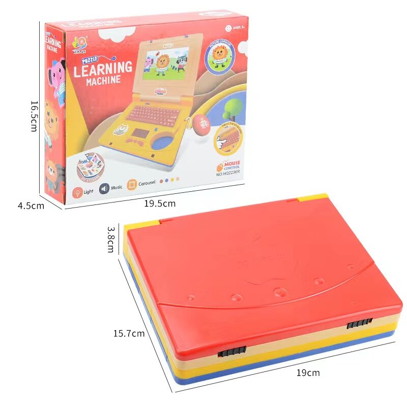 Simulazione Computer Notebook con musica leggera Cartoon Computer giocattolo per la casa dei bambini illuminazione voce giocattolo per la prima educazione