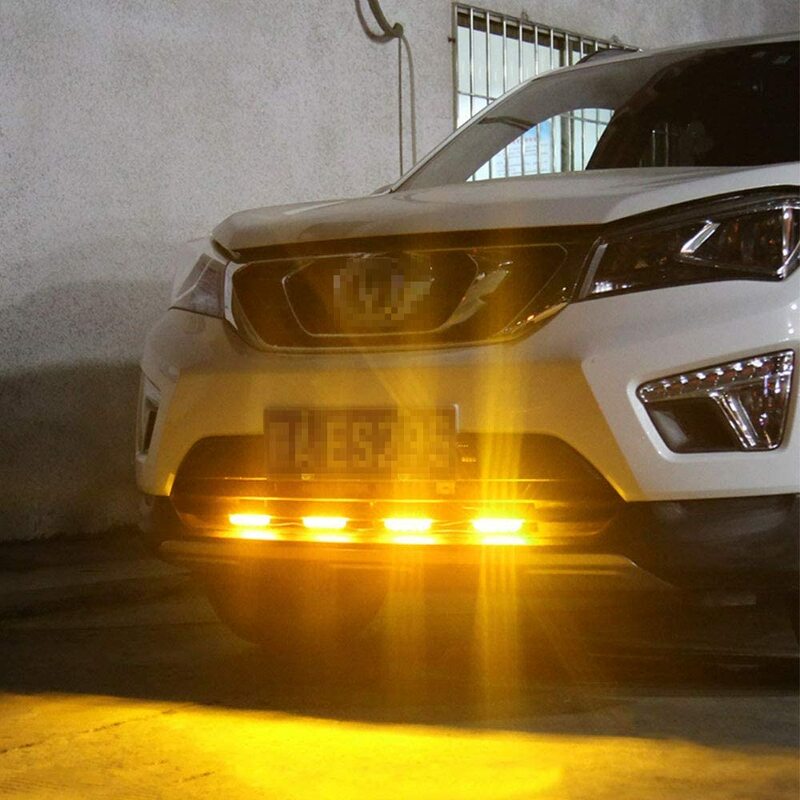 Lampu Sorot polisi kisi depan mobil 3 LED, lampu kilat peringatan merah biru kuning kendaraan penyelamatan darurat