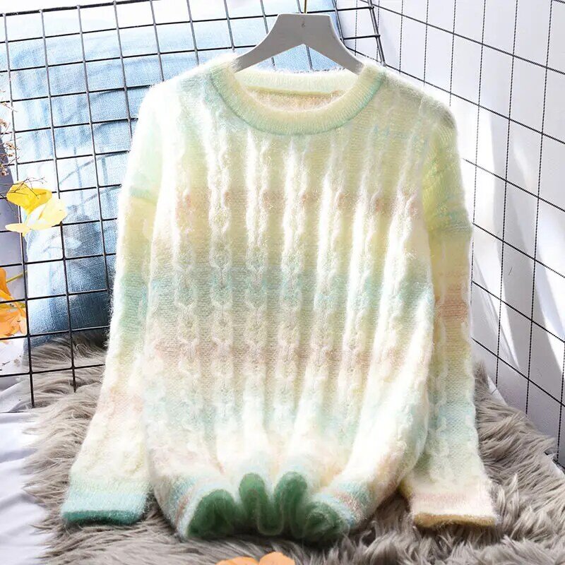 Gentle Mid-Length Pullover Women's Loose New Japanese Sweet Outer Wear Soft Glutinous Sweater Top Wholesale