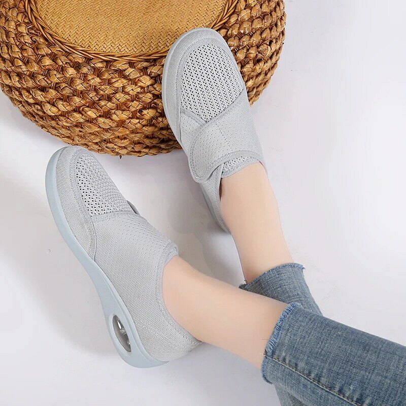Air Cushion Running Shoes para mulheres, tênis de caminhada ao ar livre, confortável, respirável, plana, casual, nova marca