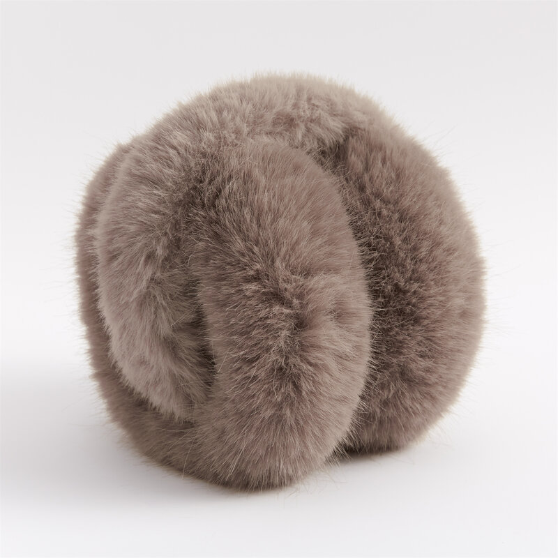 Anjj uroczy miś brązowe nauszniki 2024 zimowe nowe popularne zagęszczone pluszowe nauszniki z imitacji futra królika na prezenty dla członków rodziny