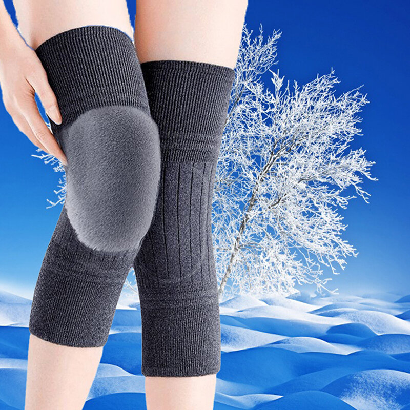 Penahan lutut musim dingin pria dan wanita, 1 pasang pelindung hangat kaki lutut termal untuk nyeri sendi Tendonitis artritis