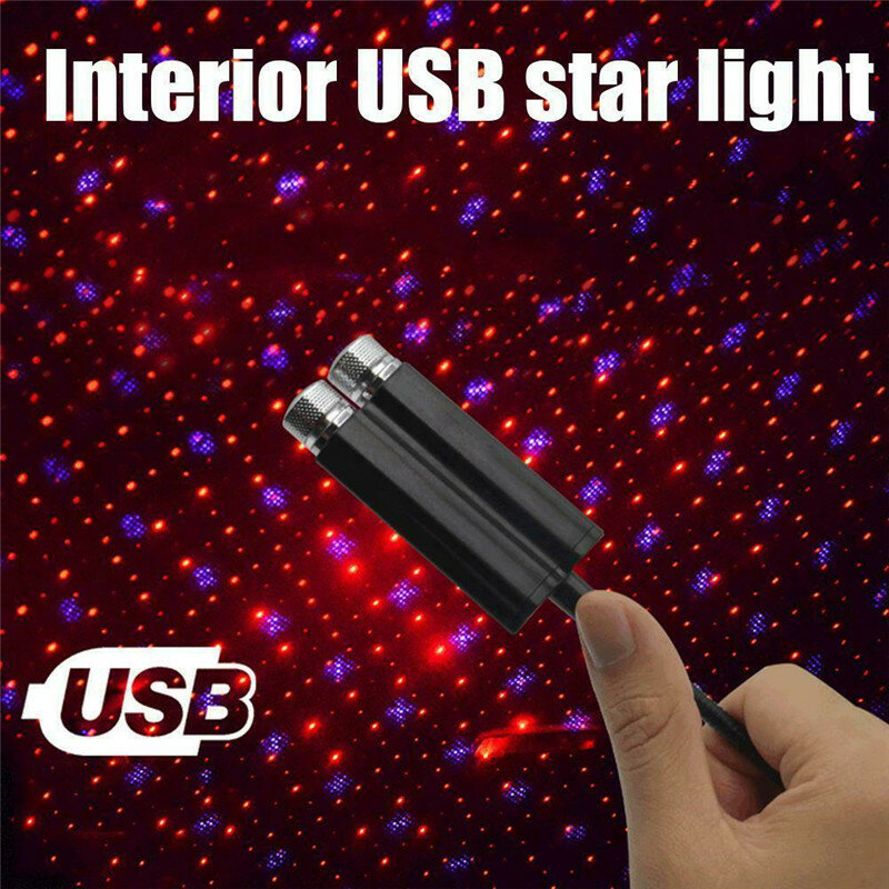Dach samochodu gwiazda światło wnętrze USB światła LED gwiaździsta atmosfera projektor dekoracja noc wystrój domu Galaxy Lights Car Produts