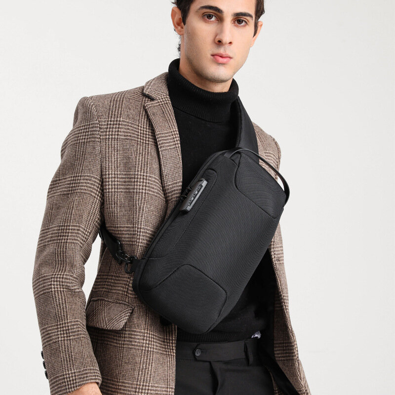 Antykradzieżowa torba z paskiem na ramię męska wodoodporna torba typu Crossbody typu USB Oxford wielofunkcyjna krótka podróżna torba piersiowa