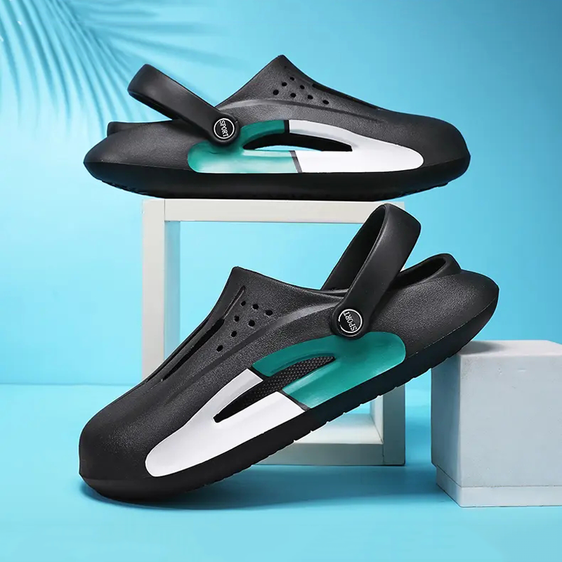 Neue atmungsaktive Cool Hole Schuhe Herrenmode All-Match-Mischfarben Sandalen weiche elastische bequeme Zwei-Verschleiß-Outdoor-Hausschuhe