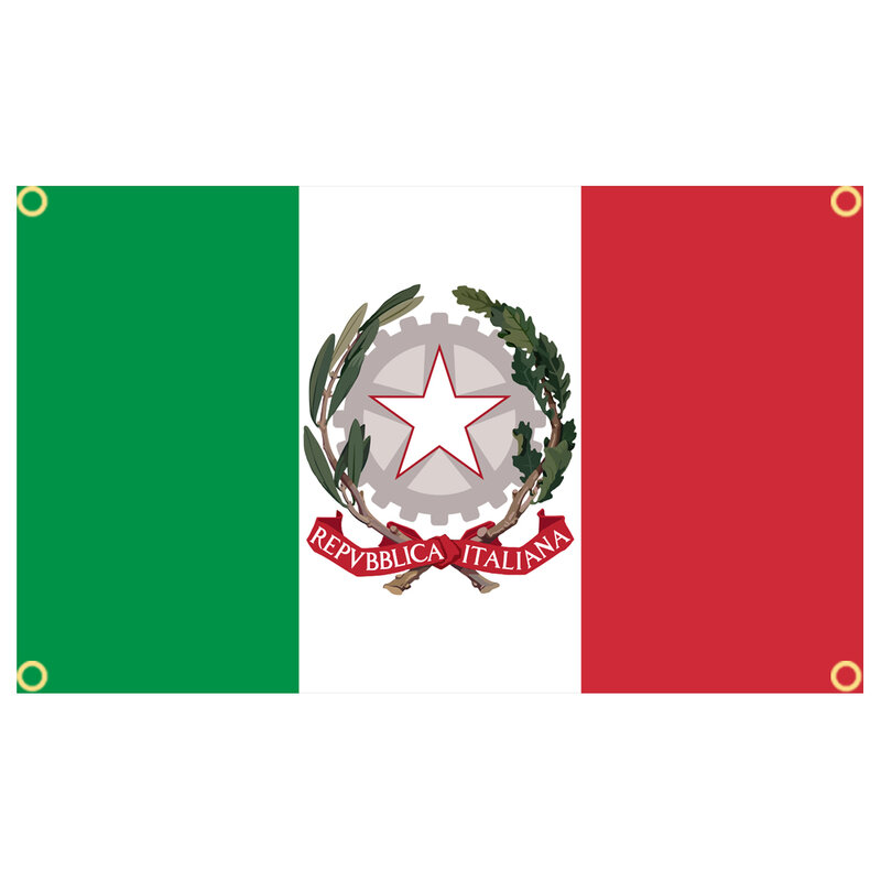 60 × 90 90x150 120 × 180 см итальянский флаг с эмблемой из полиэстера Печатный Баннер гобелен для декора