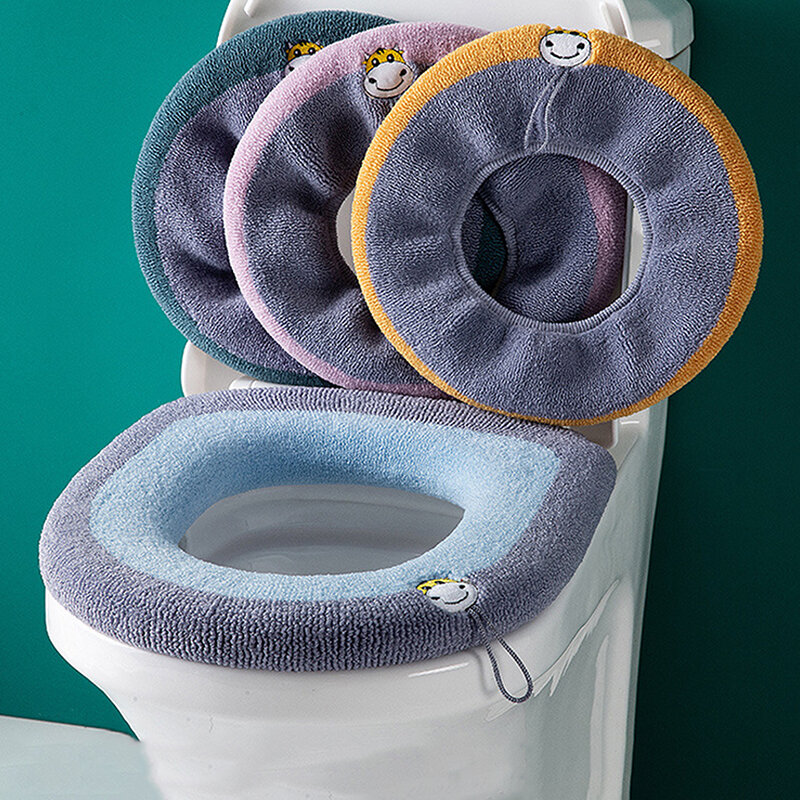 Coprisedile per wc caldo invernale tappetino per wc da bagno cuscino con manico più spesso morbido lavabile Closestool accessori per scaldavivande