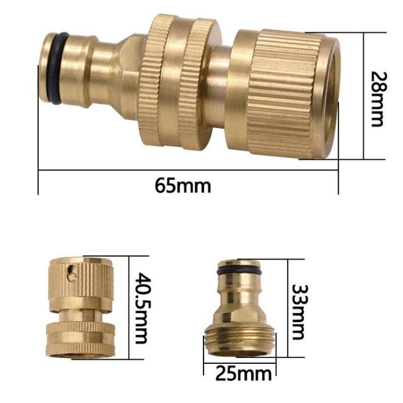 Garden Hose Quick Connect Solid Brass 3/4 Inch Quick Connector Garden Hose Fitting Water Hose Connector