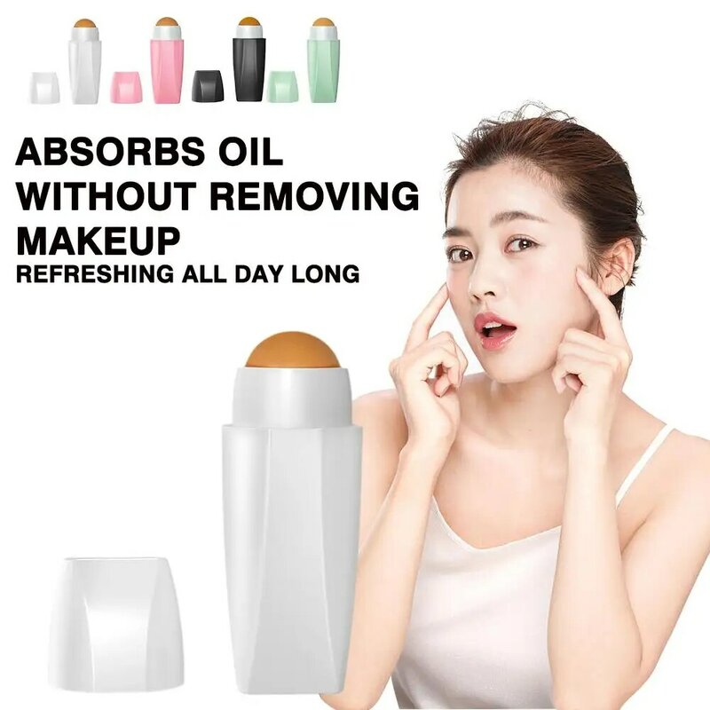 Natural Volcanic Stone Face Oil Absorbing Roller Massage Oil Stick Pores Care Oil Cleaning Roller Skin Removing Facial Tool R1V8
