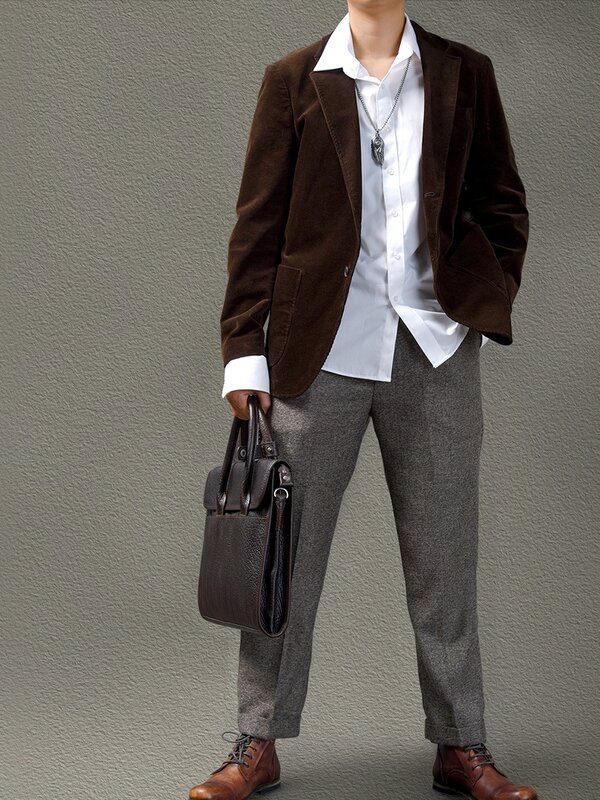 Maleta de couro fina masculina, estilo retrô, bolsa para laptop de alta qualidade, nova
