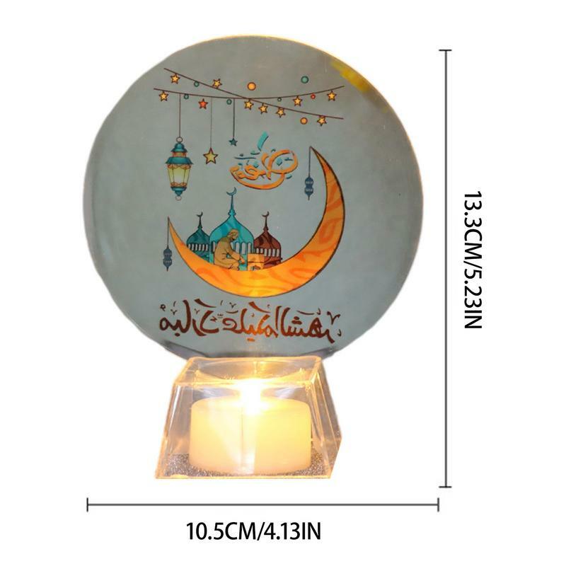 Luz de noche LED Eid, decoración del hogar, estrellas, Luna, luces de vela Eid, centros de mesa, decoración de mesa Eid