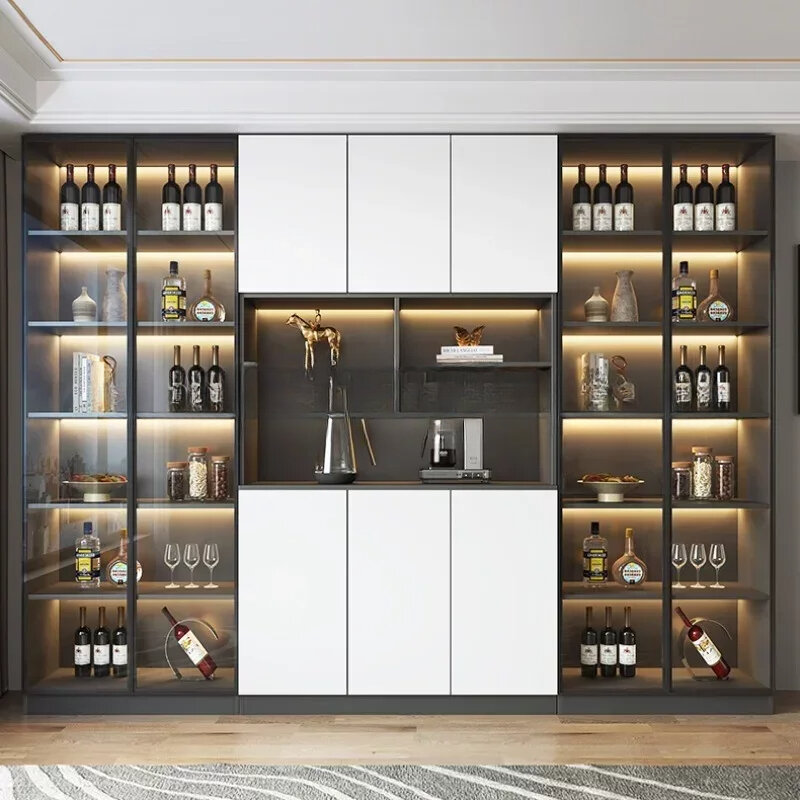 Wooden Wall Wine Cabinet Living Room Modern Simplicity High Wine Cabinet Home Storage  Vino Restaurant Furniture