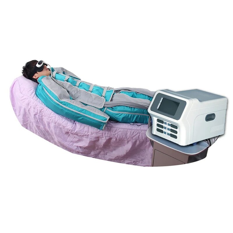 Máquina de pressoterapia para massagem corporal, sauna, drenagem linfática, quente, 24 Air Bags