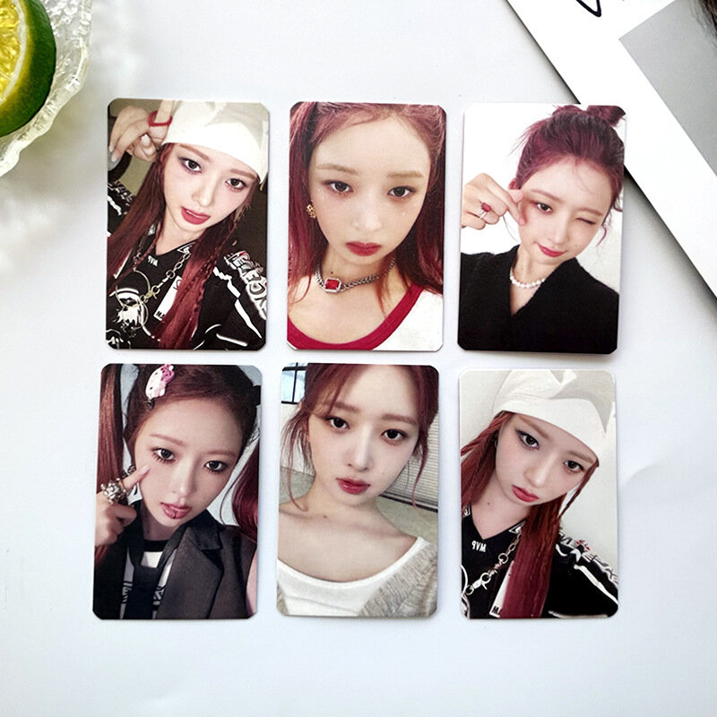 6pcs/set IVE Album I'VE MINE LOMO Card Wonyoung Glasses Round LIZ Rei Leeseo Yujin Eleven Girl Group Postcard Photo Card KPOP