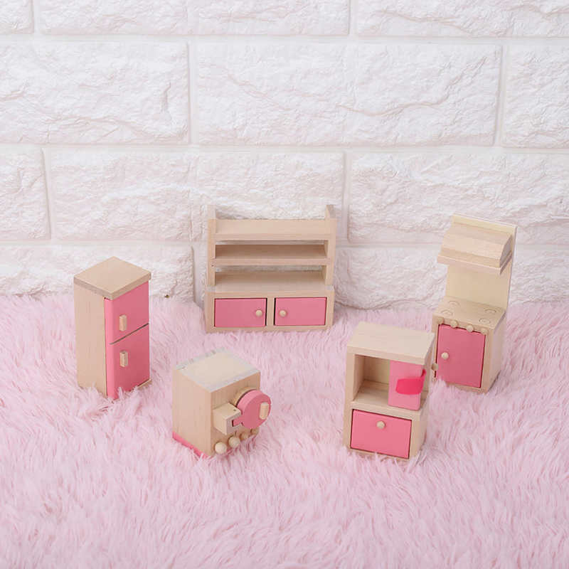 1:12 móveis de casa de bonecas de madeira conjunto brinquedos casa de bonecas móveis em miniatura para crianças simulação móveis brinquedos em miniatura fingir