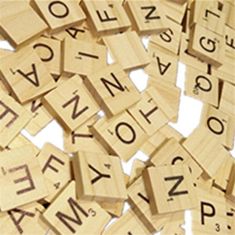 Diskon besar 100 buah/set mainan teka-teki Jigsaw kerajinan huruf edukasi kerajinan alfabet kayu DIY untuk anak-anak