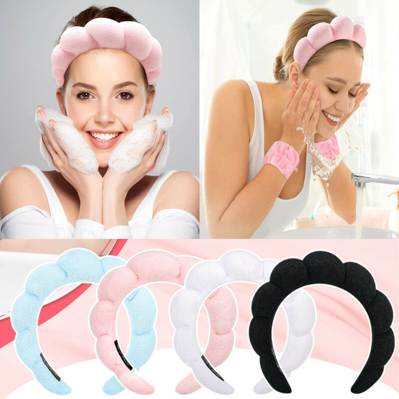 Women Sponge Headband Non Slip hair band for washing your face lady Yoga Spa headband makeup hairbands Sponge Hair Hoop Bezel