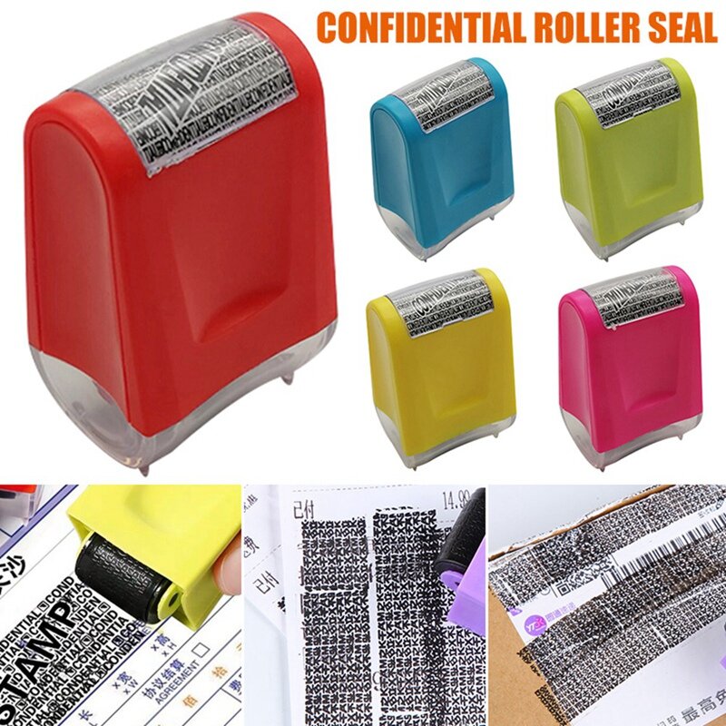 6Pcs Identity Protection Roller Stamp For Guarding Your Id Privacy Confidential Data Anti-Theft Smear Stamp, 6 Colors