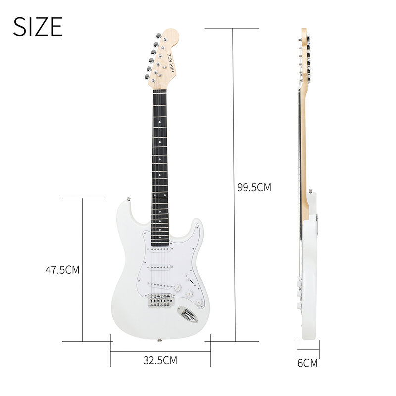 HK-LADE 6 String 39 Inch Electric Guitar Campus Student Rock Band Trendy Play Electric Guitar Pairing Beginner Set