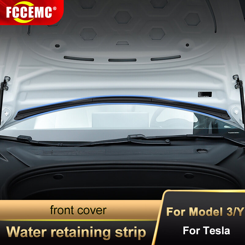 테슬라 커버 워터 씰링 스트립 모델 Y 모델 3 전면 트렁크 방진 수정 장식 액세서리, Tesla cover