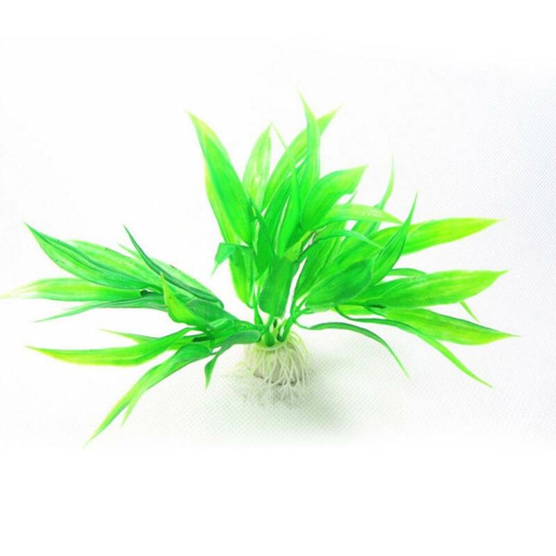 Plantas artificiales de decoración de Acuario, hierba de agua Artificial, planta verde, pecera, adorno de plástico, 12 cm