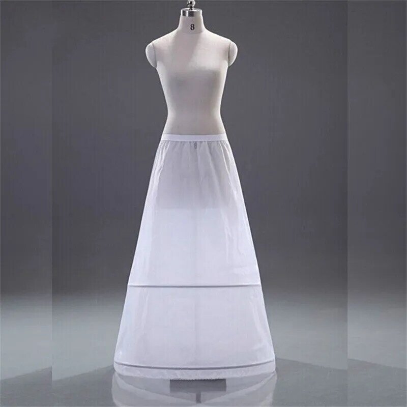 White Petticoats A-line 2-Hoops Underskirt Crinoline for Wedding Bride Dress Formal Dress In Stock Hot Sale Wedding Accessories