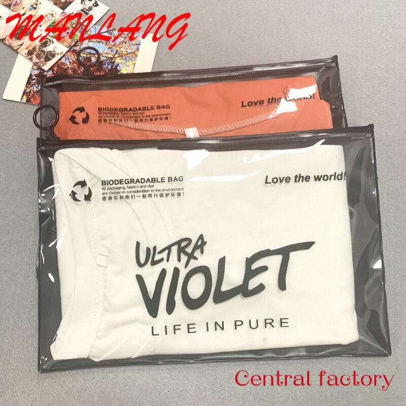 PVC-Verpackungs taschen mit Druck verschluss für T-Shirt benutzer definierte Logo gefrostet Reiß verschluss Kunststoff matt Kleidung Paket Beutel Tasche
