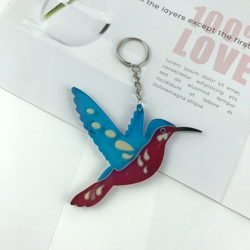 DIY Hummingbird Keychain Silicone Epoxy Mold DIY Ornaments Pendant Jewelry Crafting Mould for Valentine Love Gift 517F