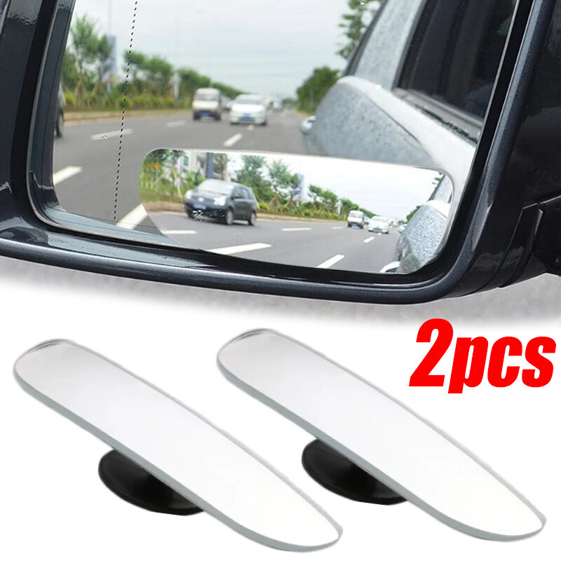 กระจกมองหลังเสริมสำหรับรถยนต์2ชิ้นกระจกมองหลังมุมกว้างปรับจอดรถได้360องศา
