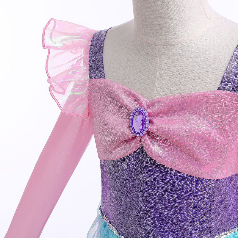 Disney księżniczka syrenka Ariel kostium dziewczyna Cosplay dzieci karnawał urodziny impreza odzież na prezent letnia sukienka Vestido Halloween