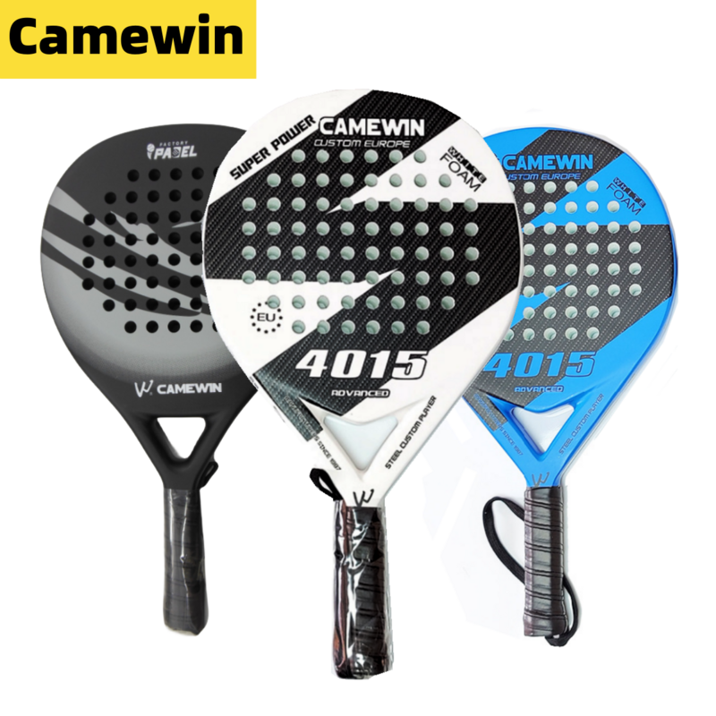 Camewin ไม้แร็กเก็ตไม้เทนนิสสำหรับผู้ใหญ่ทำจากคาร์บอนไฟเบอร์เนื้อนุ่มทำจากโฟม EVA พร้อมถุงคลุมกระเป๋าใหม่2024