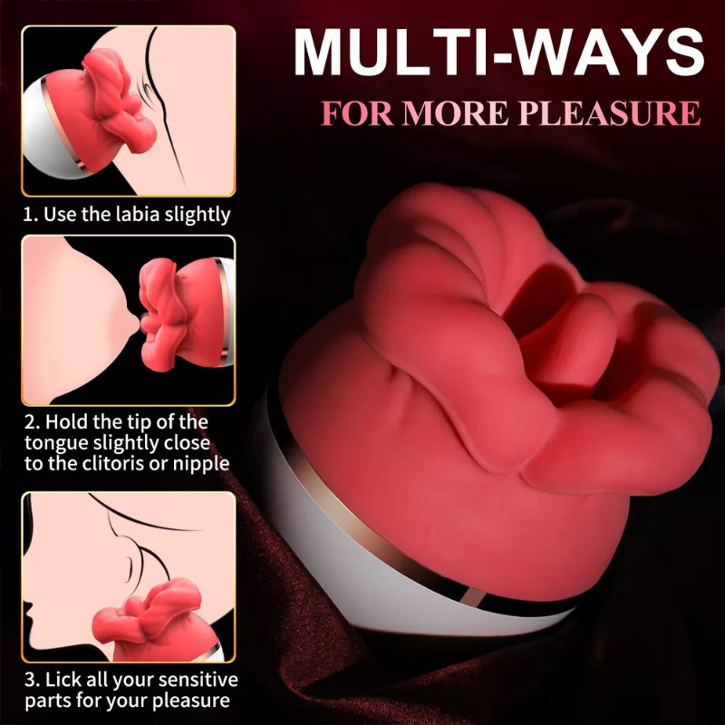 Tongue Licking Vibrator for Women Nipple Vagina Clitoris Stimulator Big Mouth Oral Sucking Vibrating Toys